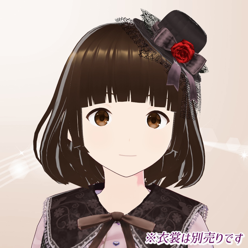 【VRoid】チュールつきミニハット