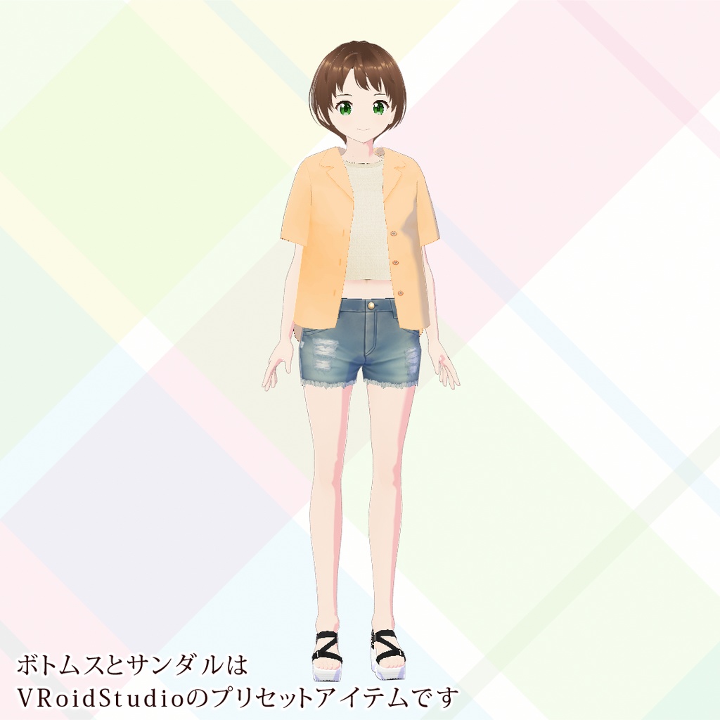 【VRoid】オープンカラーシャツ5色セット