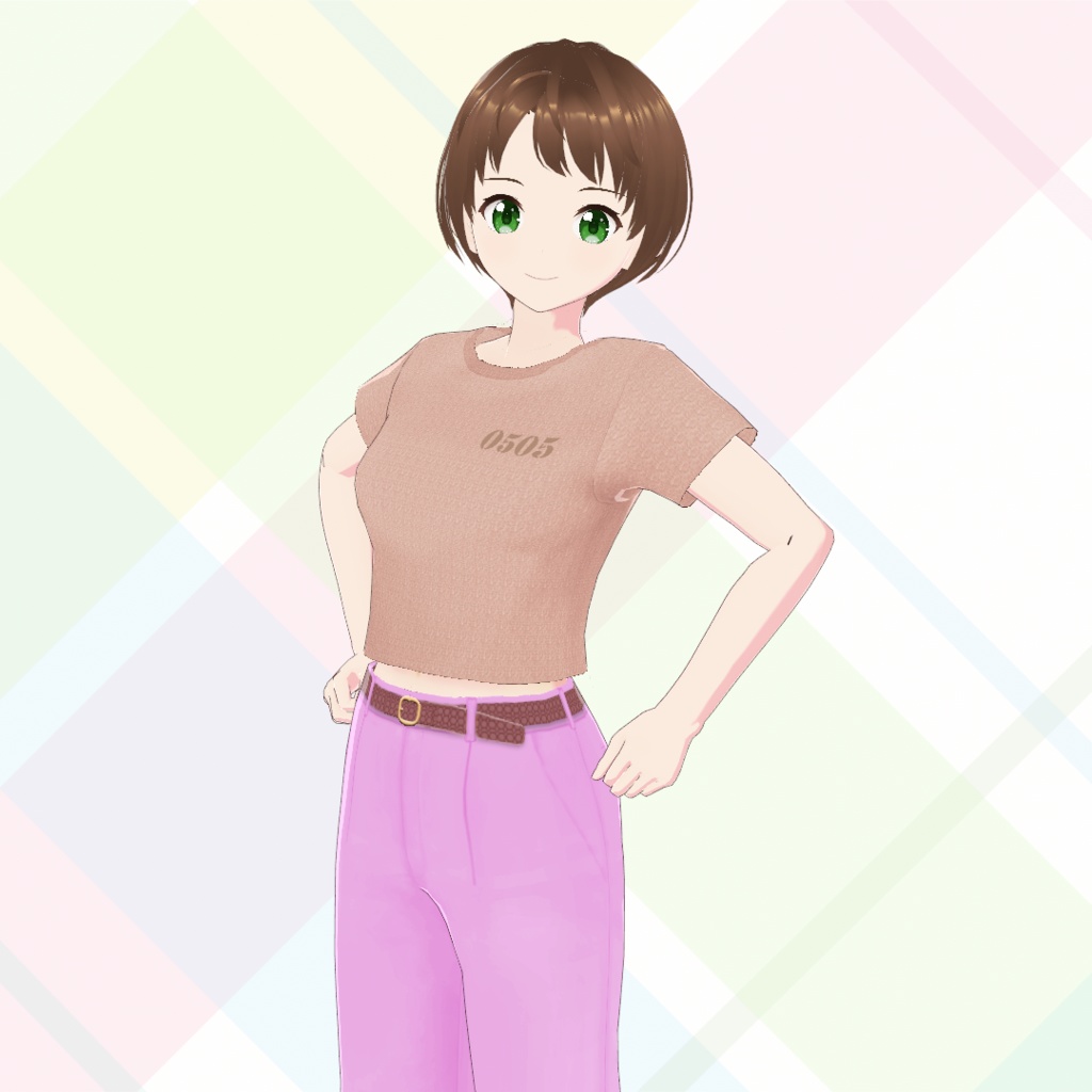 【VRoid】クロップドTシャツ5色セット