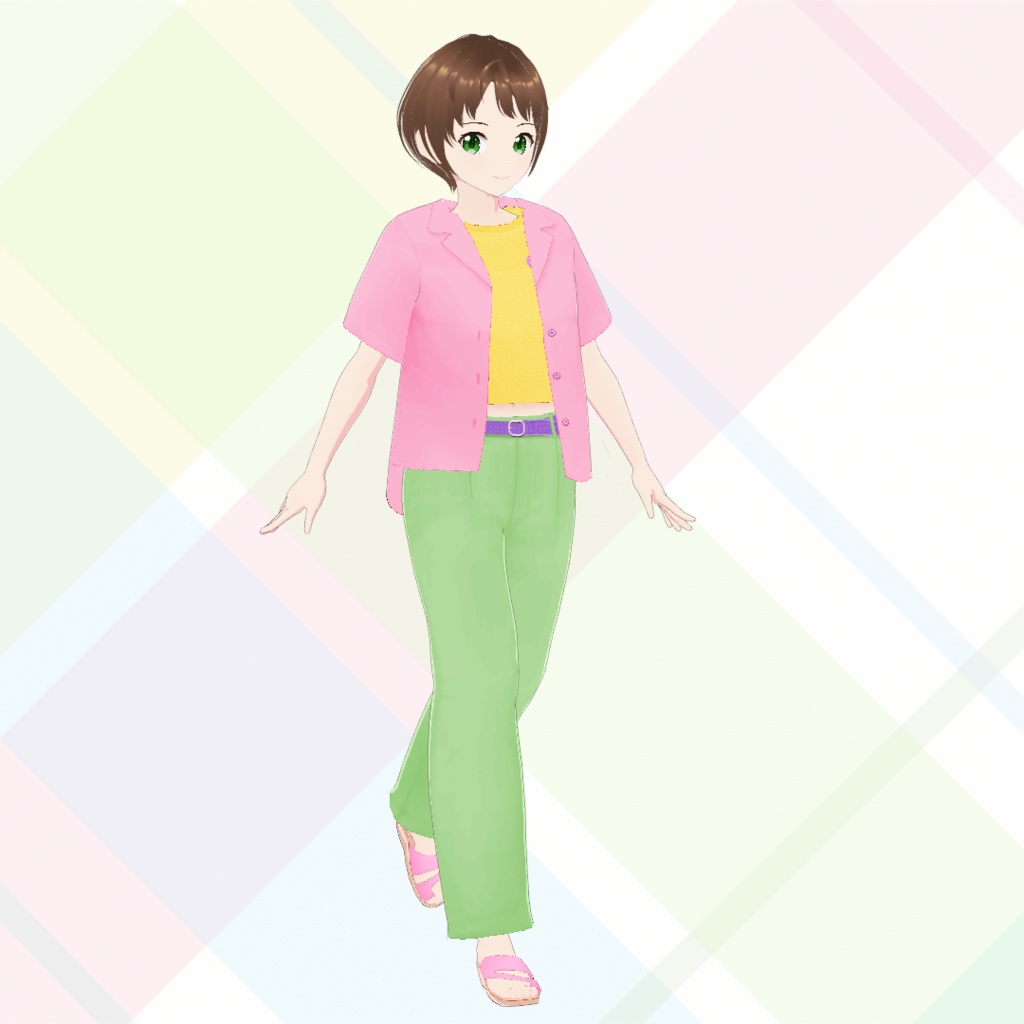 【VRoid】クロップドTシャツ5色セット