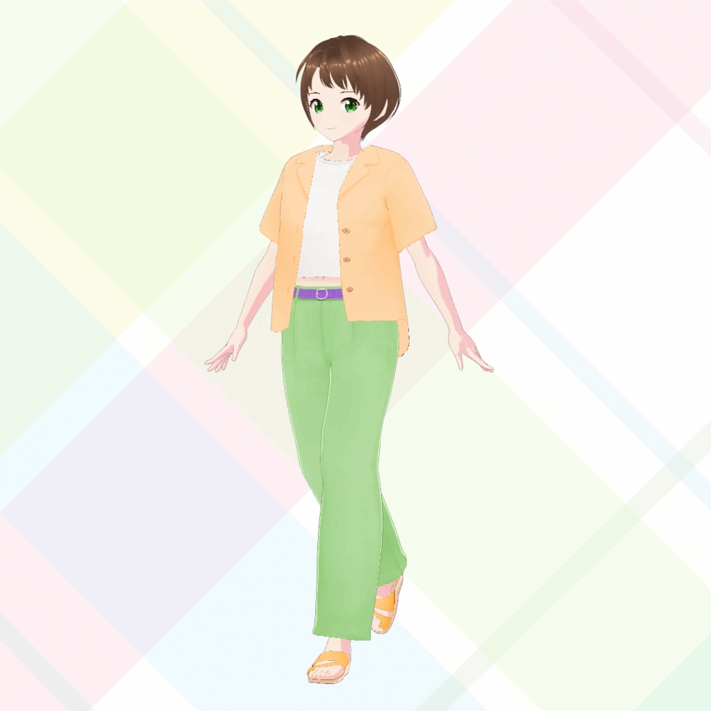 【VRoid】ワイドパンツ5色セット