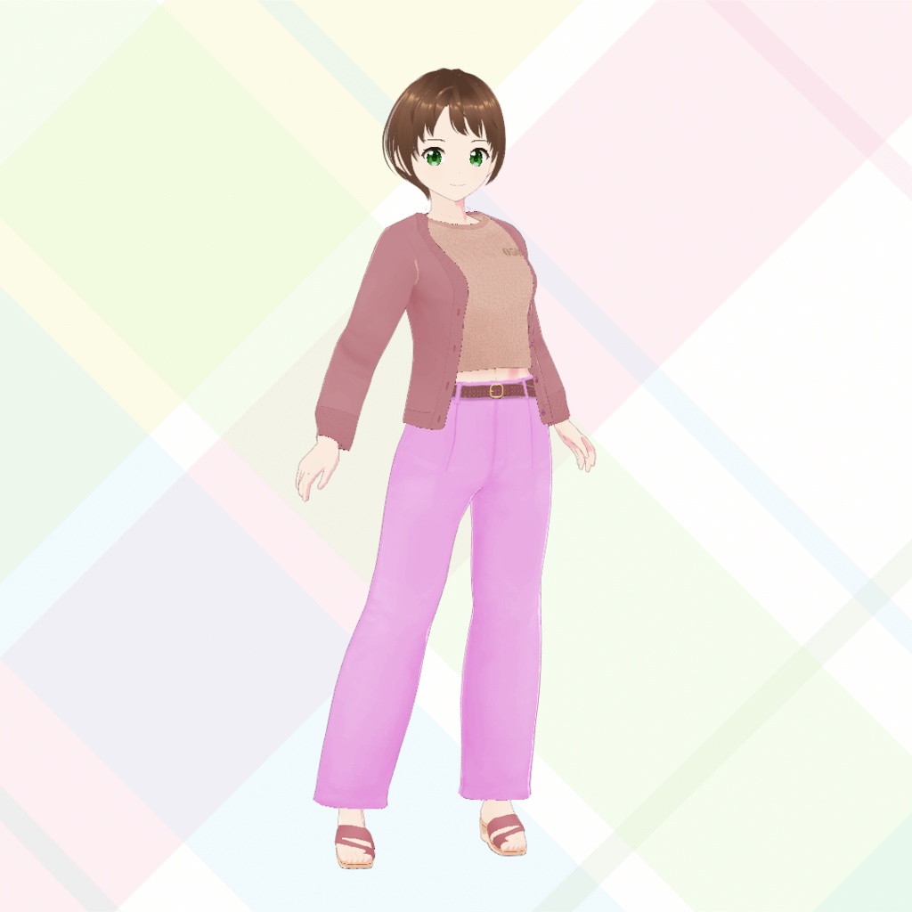 【VRoid】前開きカーディガン5色セット