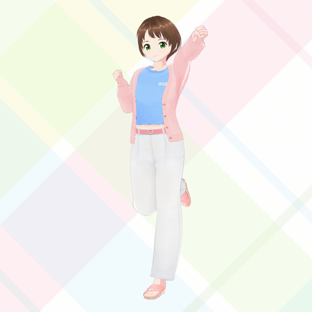 【VRoid】前開きカーディガン5色セット