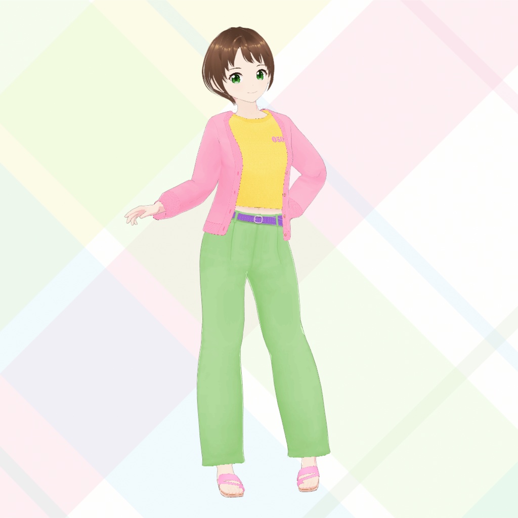 【VRoid】前開きカーディガン5色セット