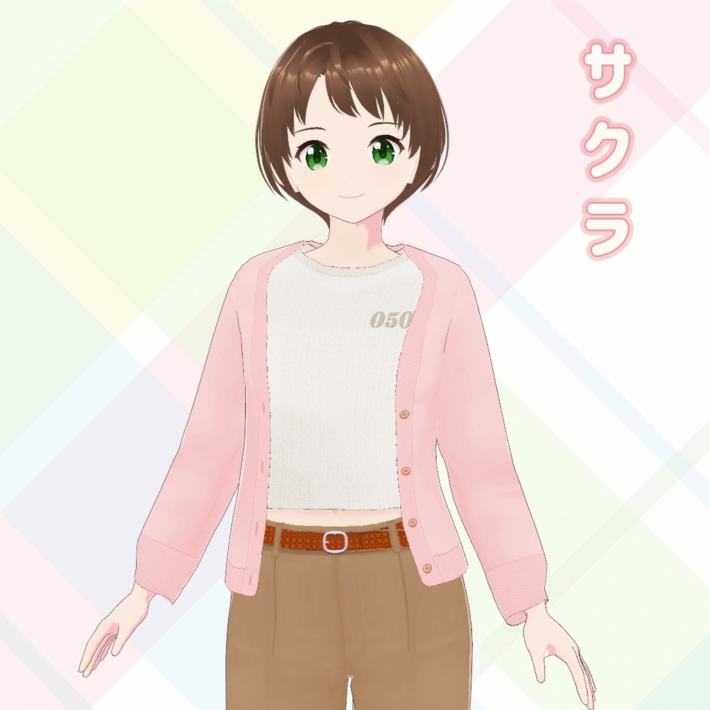 【VRoid】前開きカーディガン5色セット