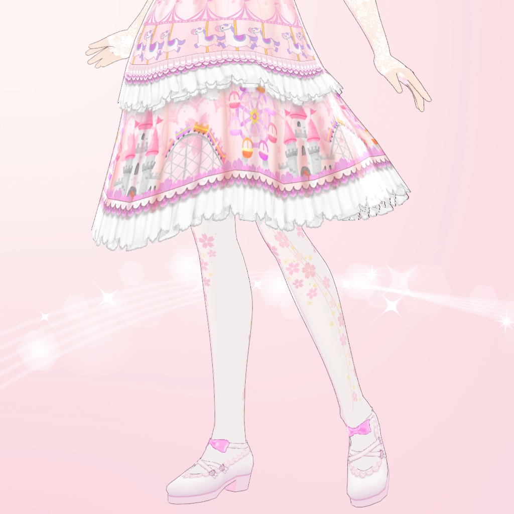 【VRoid】楽しい遊園地の甘ロリ衣裳セット Ver1.11