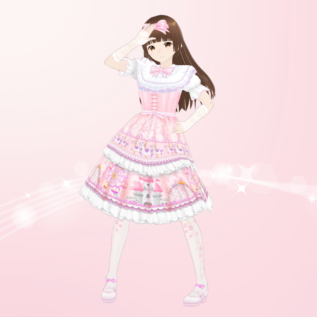 【VRoid】楽しい遊園地の甘ロリ衣裳セット Ver1.11