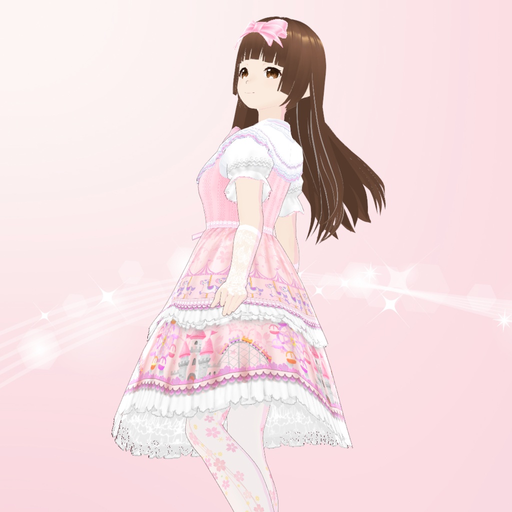 【VRoid】楽しい遊園地の甘ロリ衣裳セット Ver1.11