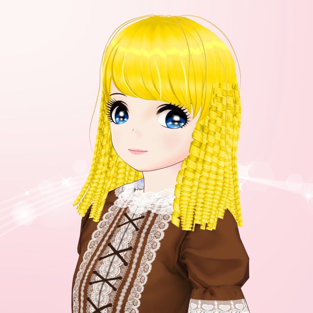 【VRoid用ウィッグ】金髪縦ロール