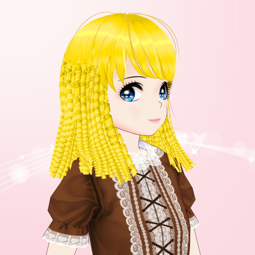 【VRoid用ウィッグ】金髪縦ロール