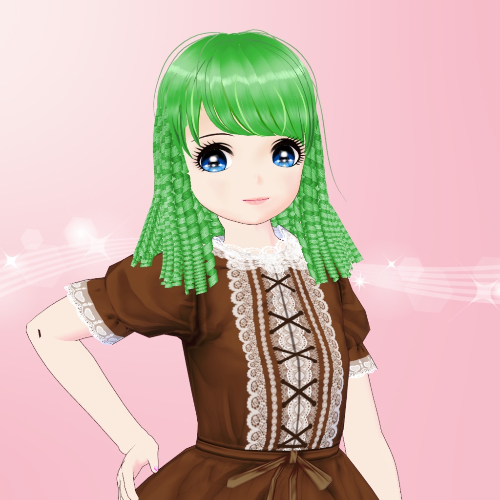 【VRoid用ウィッグ】金髪縦ロール