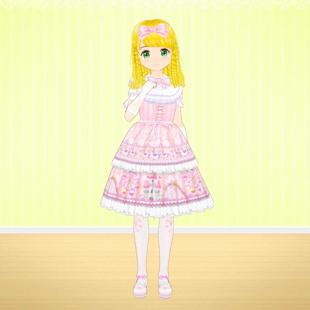 【VRoid】3Dモデル・金髪縦ローリっ子
