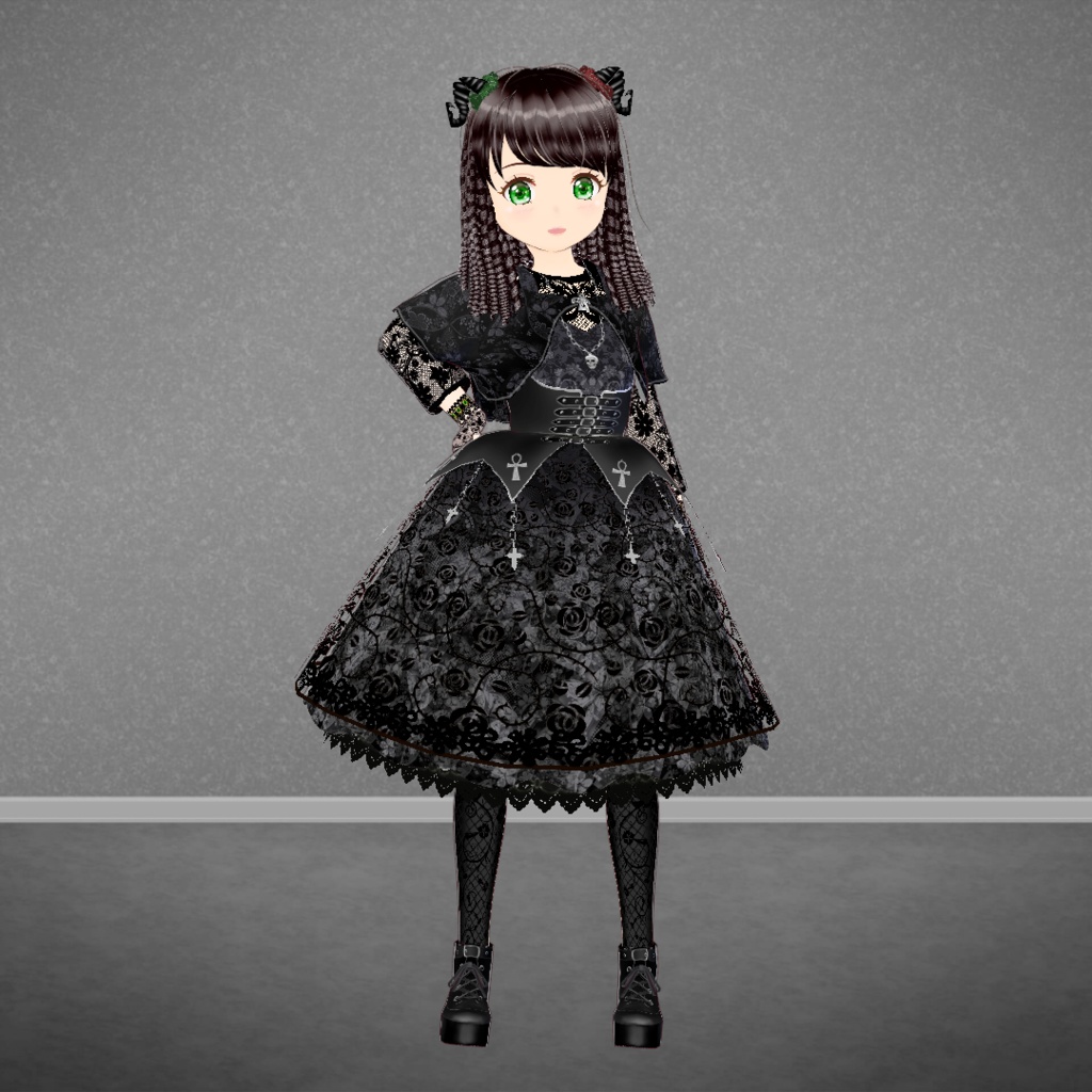 【VRoid】3Dモデル・金髪縦ローリっ子