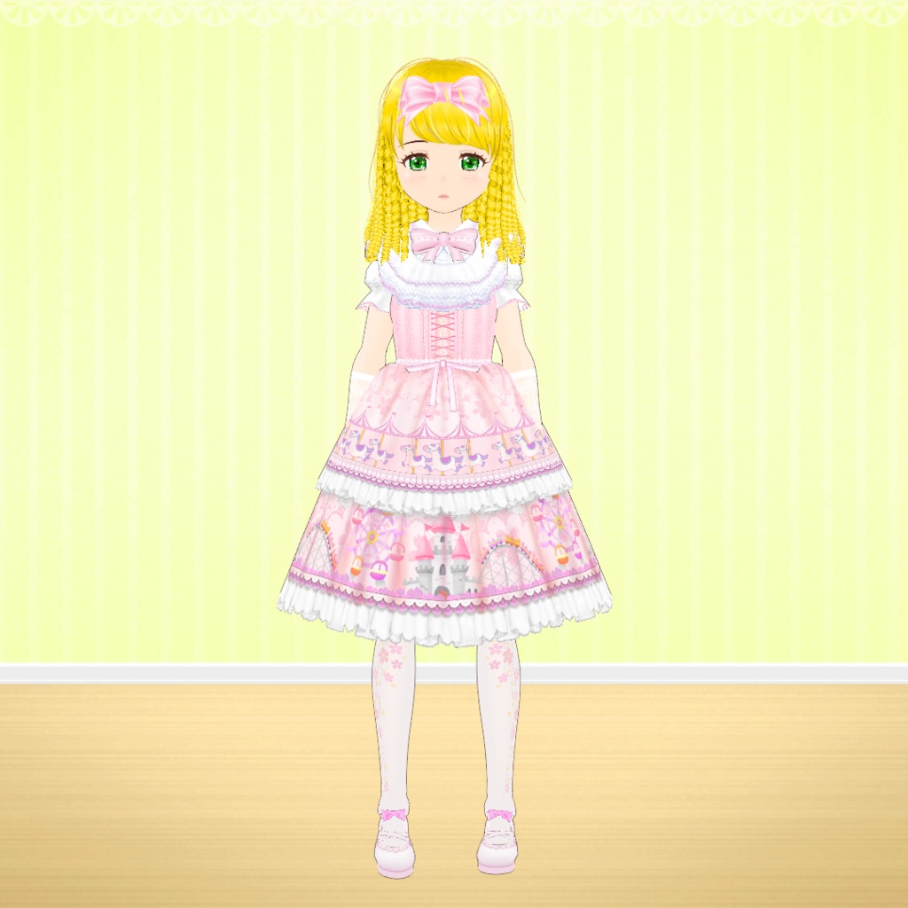 【VRoid】3Dモデル・金髪縦ローリっ子