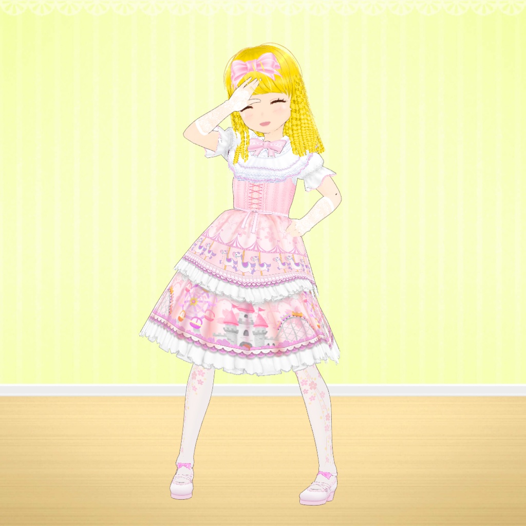 【VRoid】3Dモデル・金髪縦ローリっ子