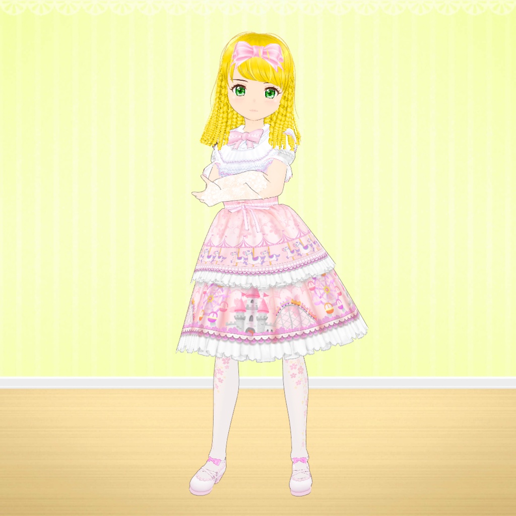 【VRoid】3Dモデル・金髪縦ローリっ子