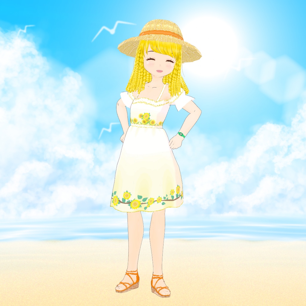 【VRoid】3Dモデル・金髪縦ローリっ子