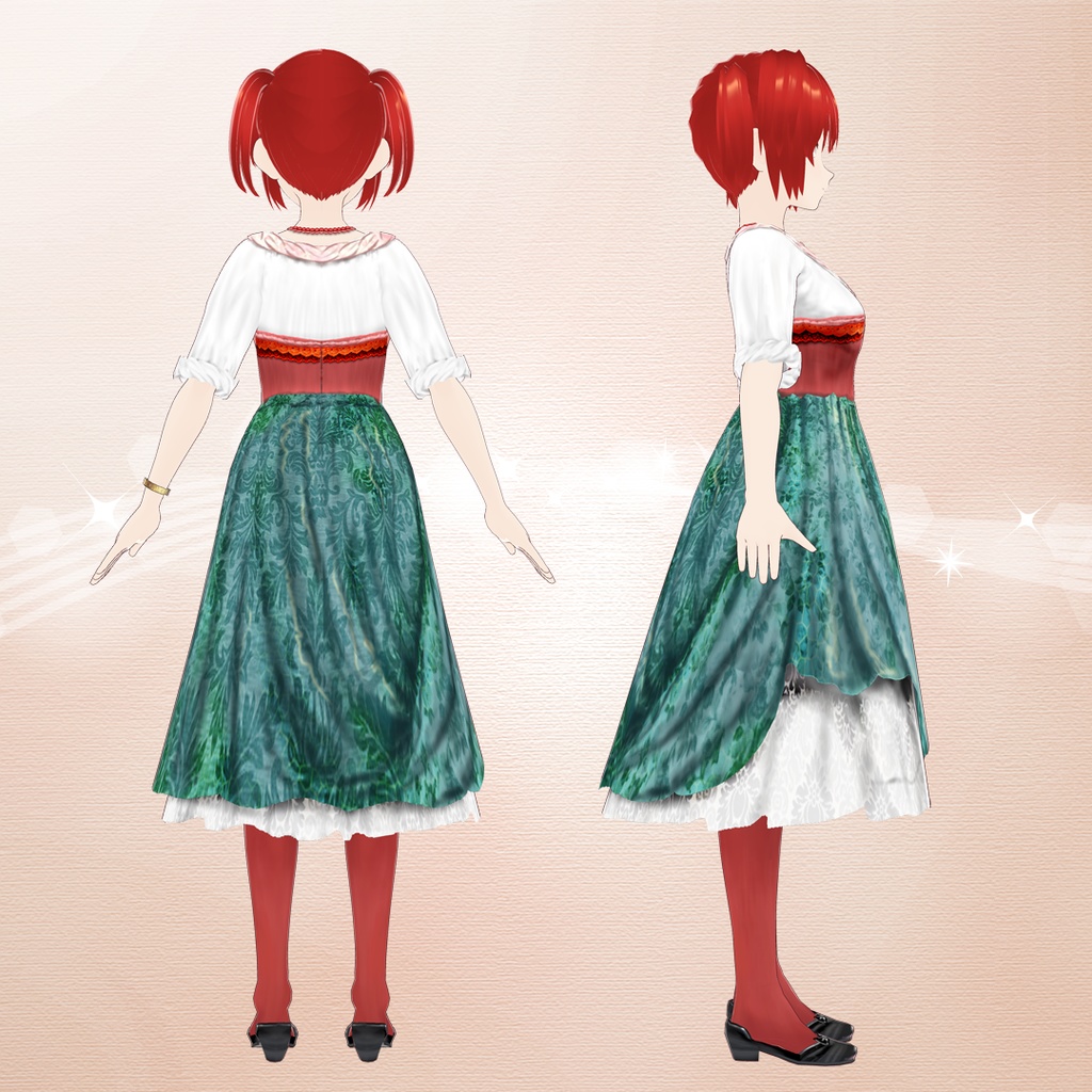 【VRoid】西洋絵画風衣裳セット・ヴェネツィアの花売り娘