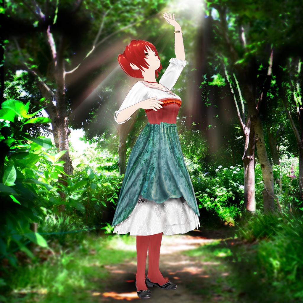 【VRoid】西洋絵画風衣裳セット・ヴェネツィアの花売り娘