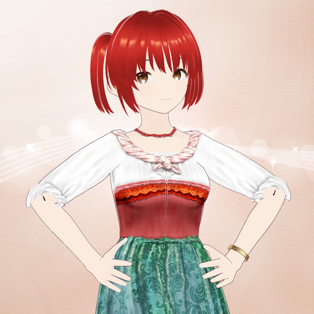 【VRoid】西洋絵画風衣裳セット・ヴェネツィアの花売り娘