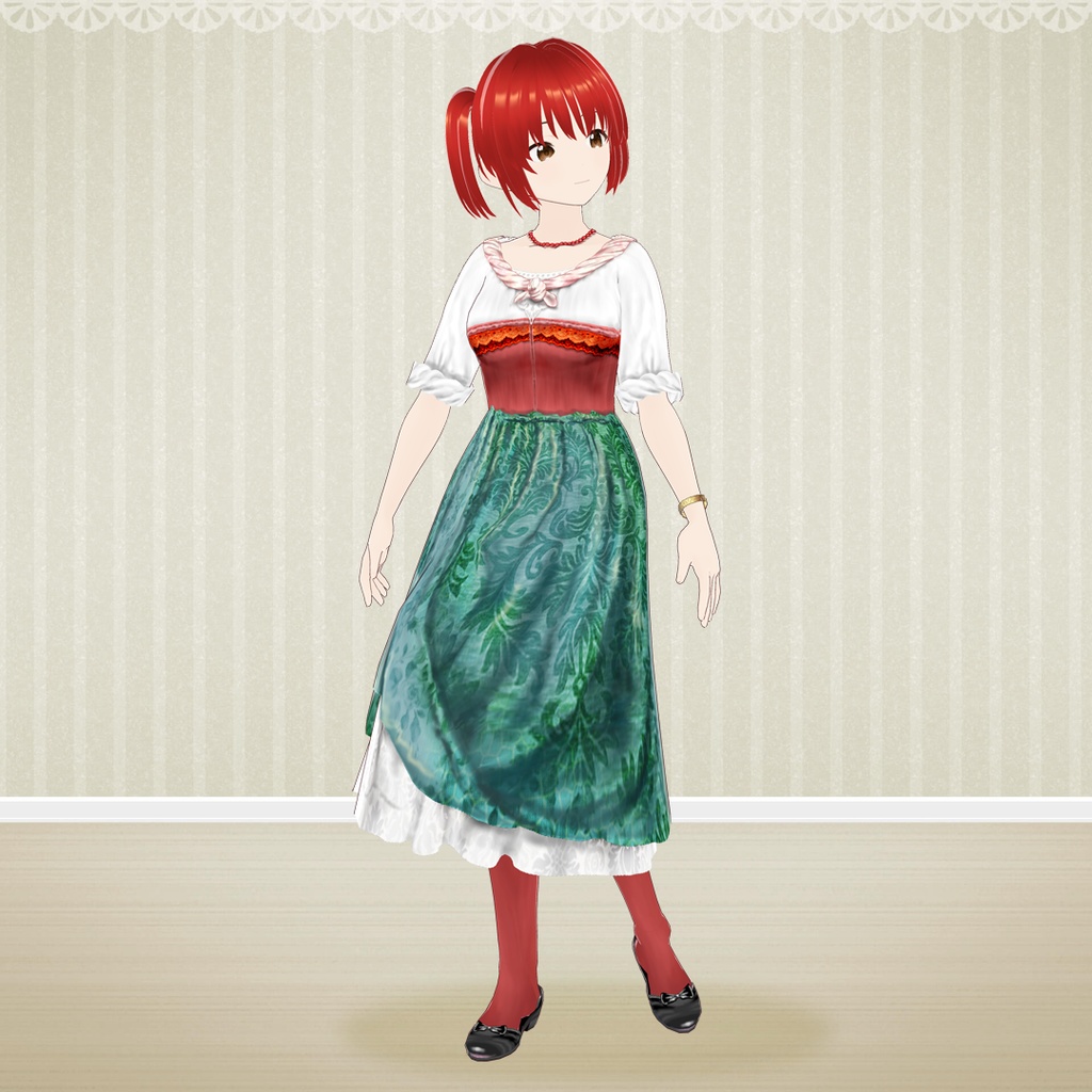 【VRoid】西洋絵画風衣裳セット・ヴェネツィアの花売り娘