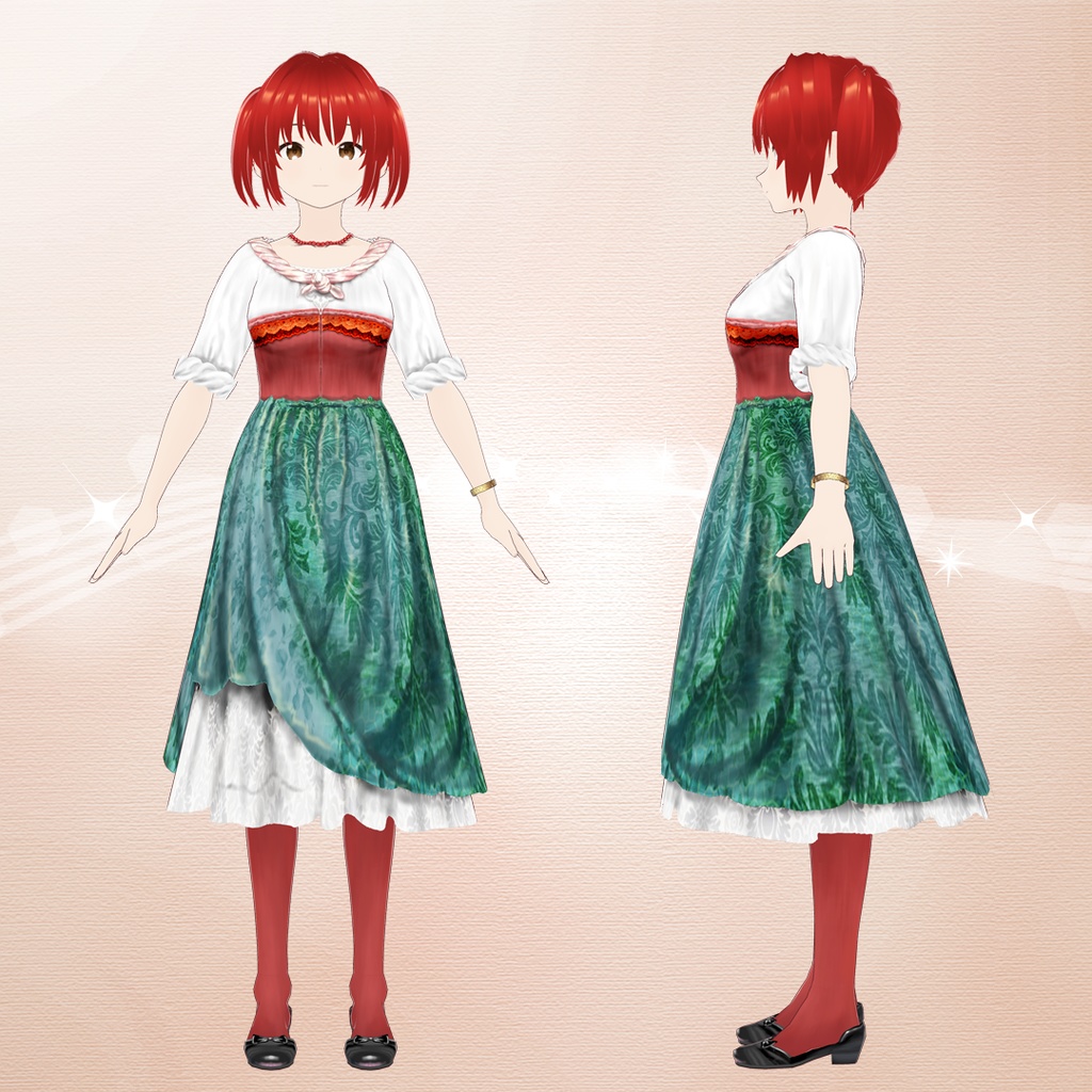 【VRoid】西洋絵画風衣裳セット・ヴェネツィアの花売り娘