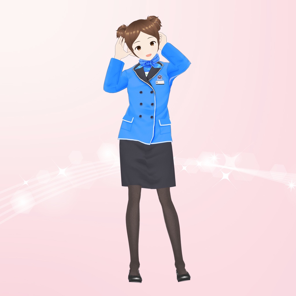 【VRoid】キャビンアテンダント制服セット