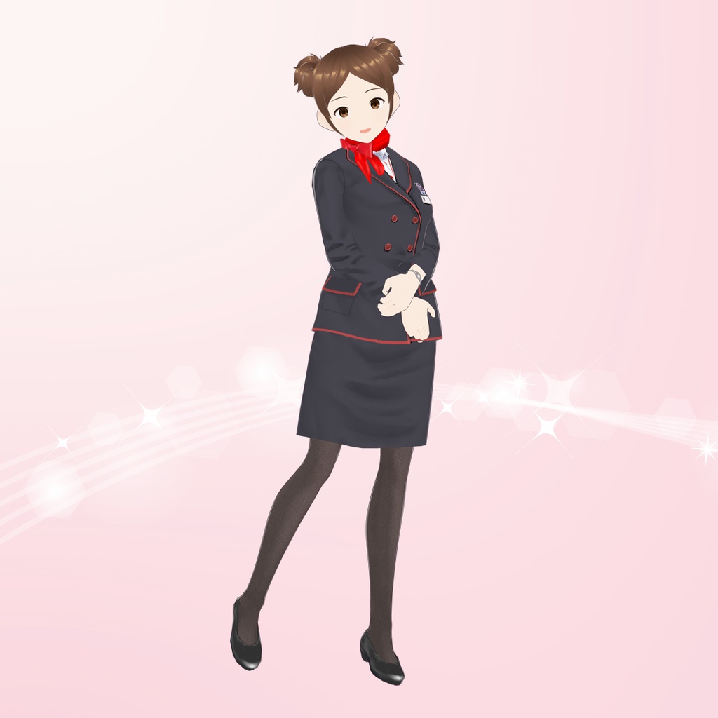 【VRoid】キャビンアテンダント制服セット
