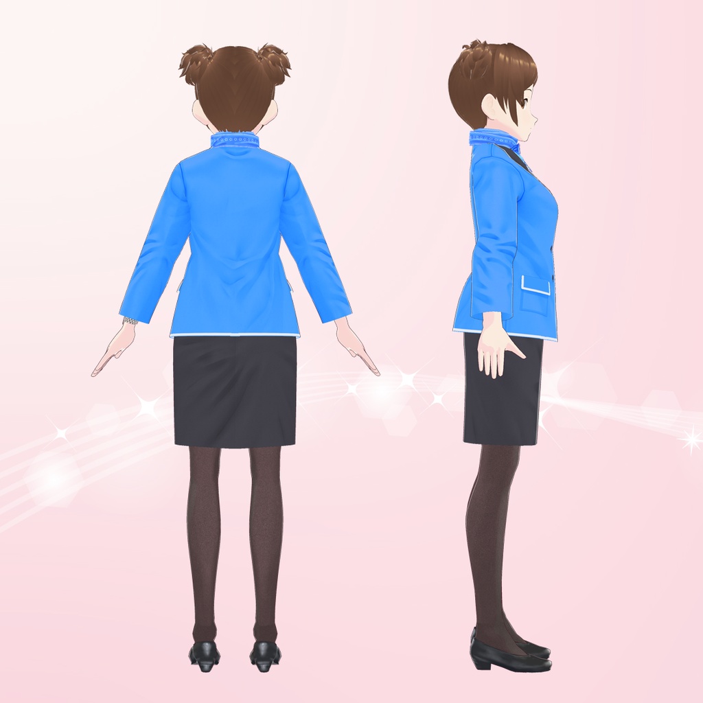 【VRoid】キャビンアテンダント制服セット