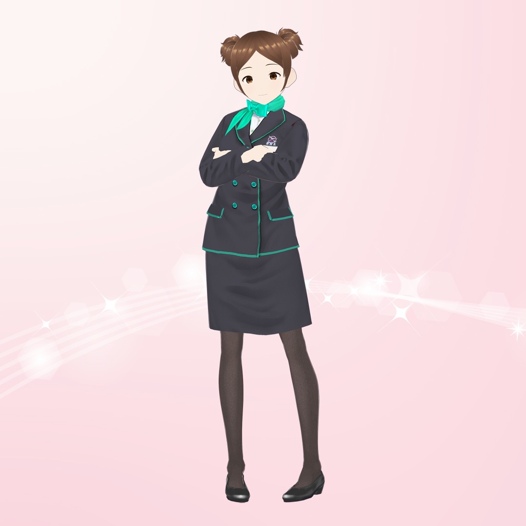 【VRoid】キャビンアテンダント制服セット