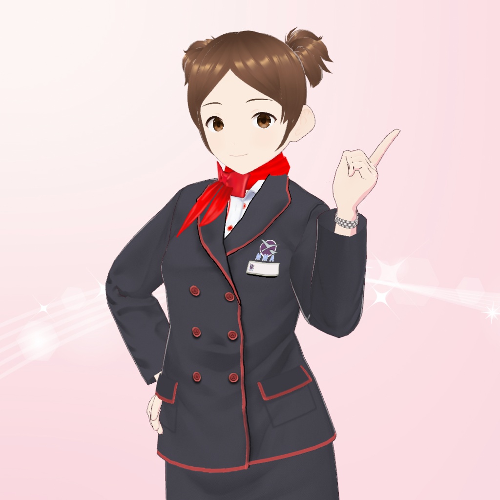 【VRoid】キャビンアテンダント制服セット