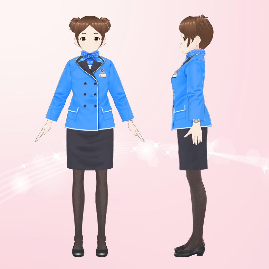 【VRoid】キャビンアテンダント制服セット