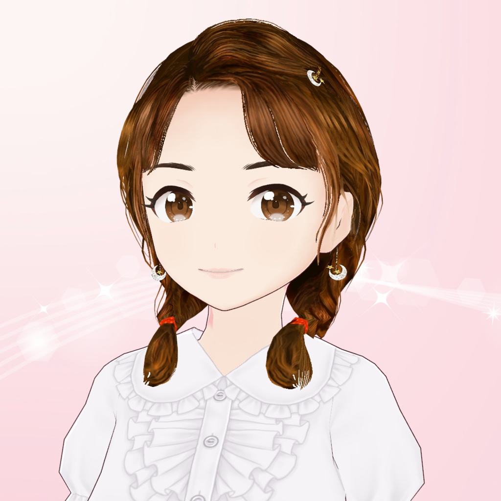 【VRoid】三つ編みおさげ・ヘアメイクセット