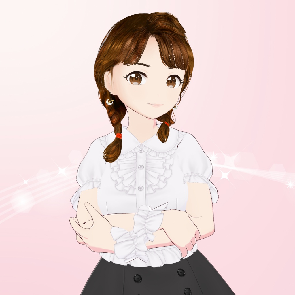 【VRoid】三つ編みおさげ・ヘアメイクセット