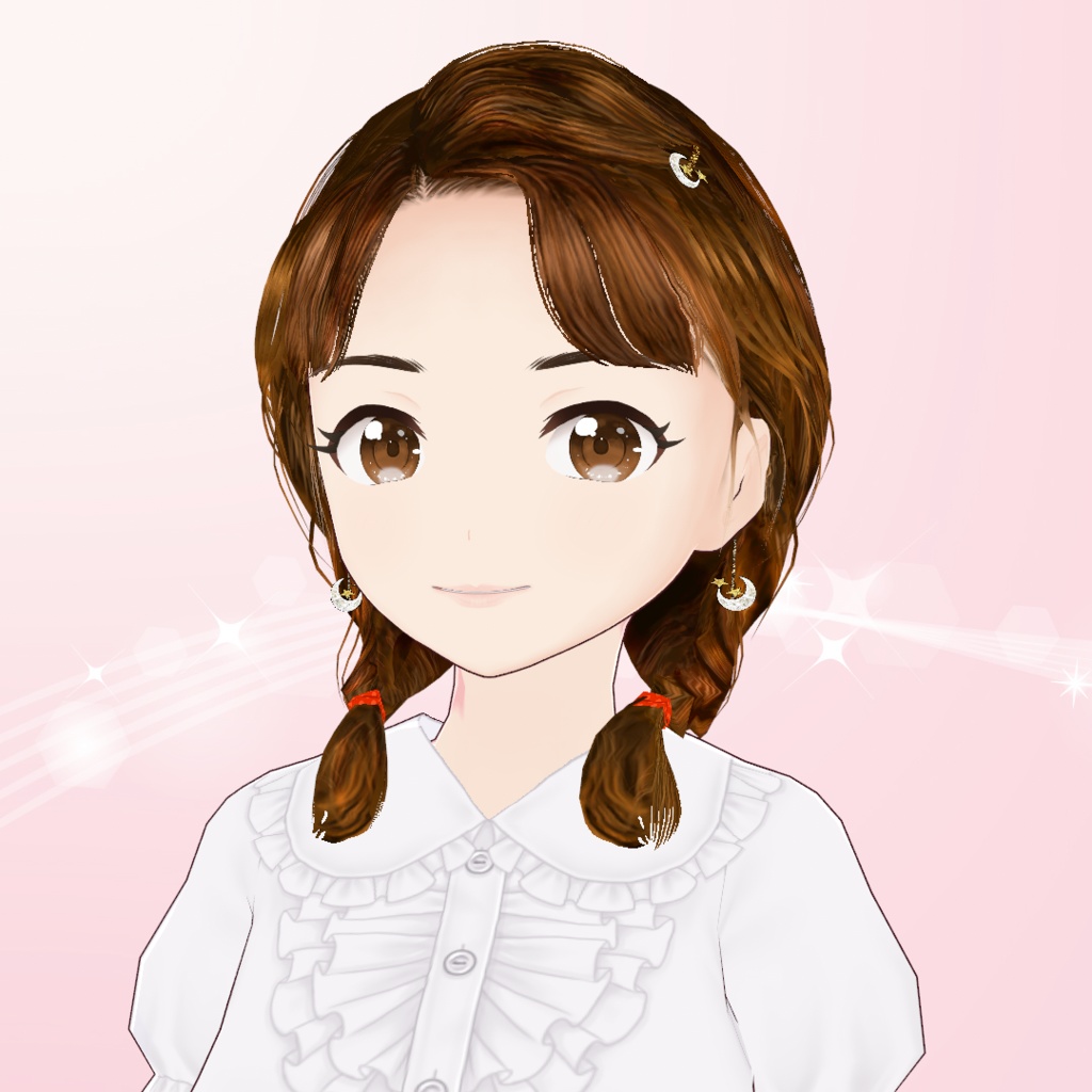 【VRoid】三つ編みおさげ・ヘアメイクセット