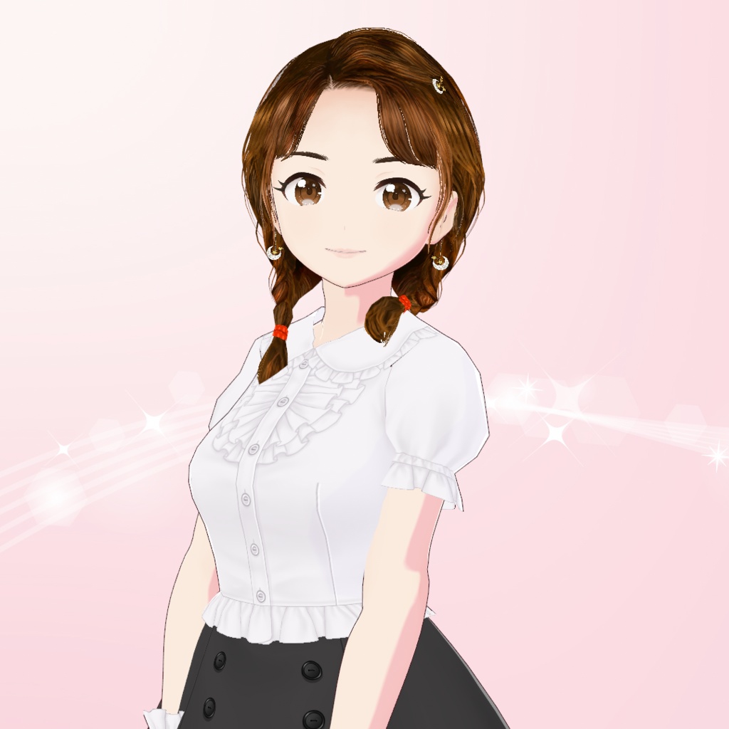 【VRoid】三つ編みおさげ・ヘアメイクセット