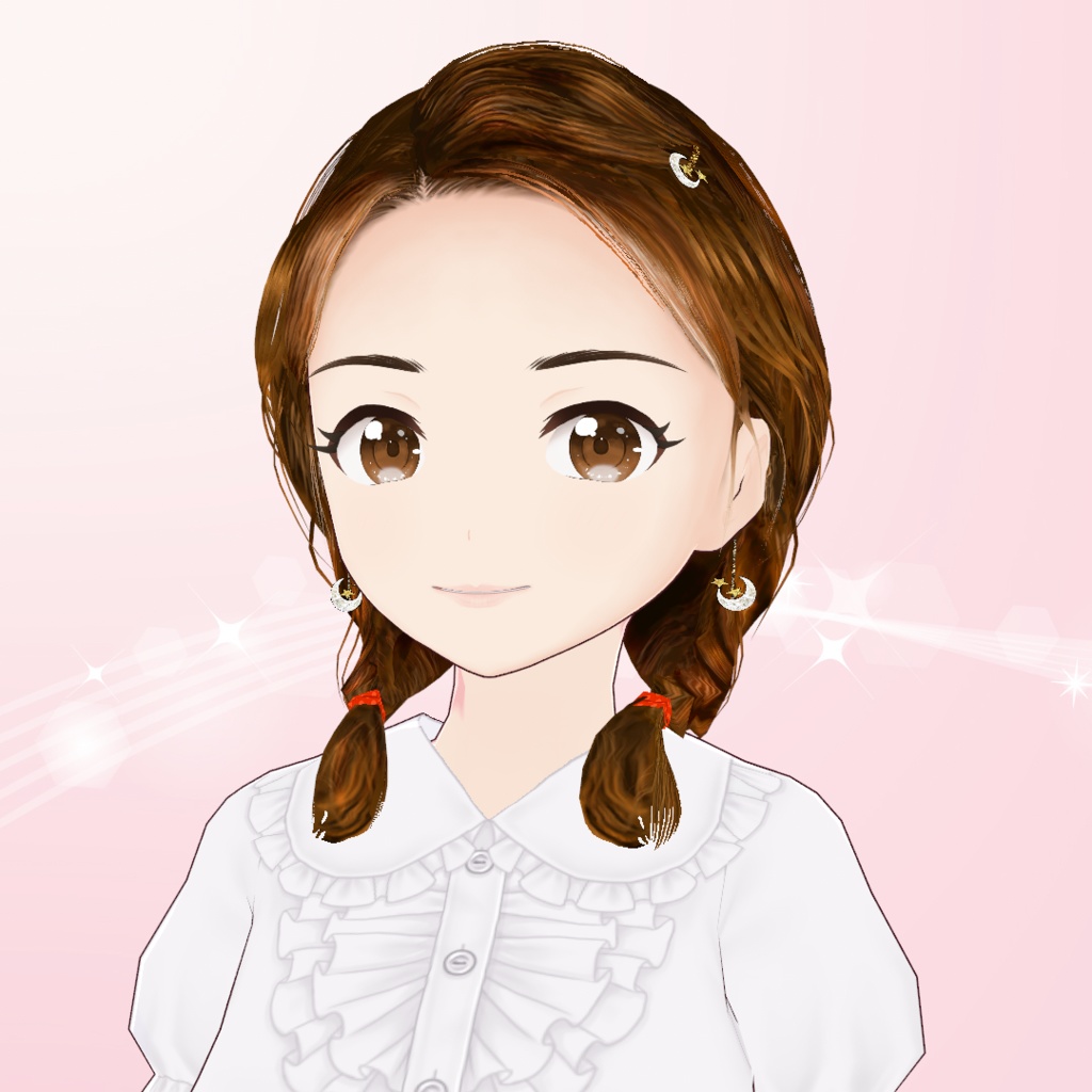 【VRoid】三つ編みおさげ・ヘアメイクセット