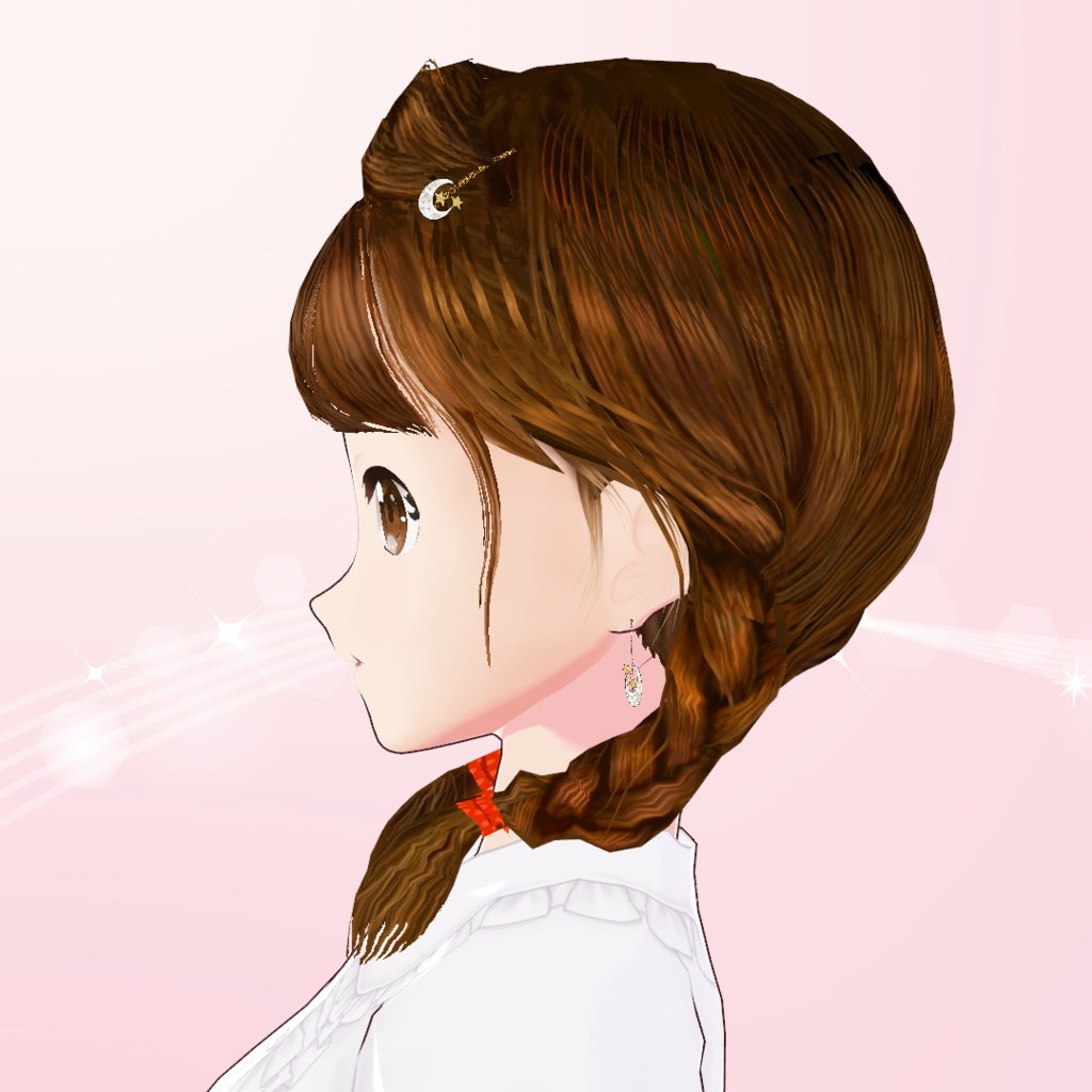 【VRoid】三つ編みおさげ・ヘアメイクセット