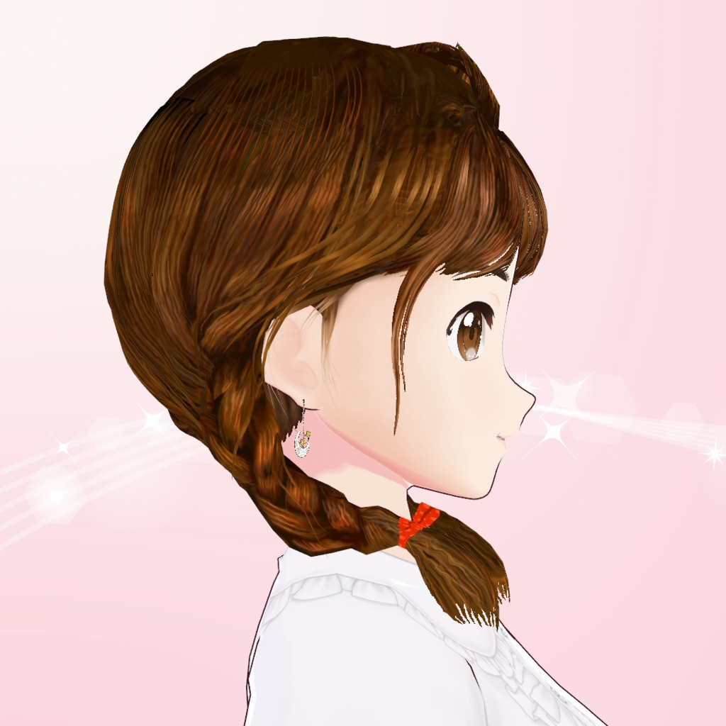 【VRoid】三つ編みおさげ・ヘアメイクセット