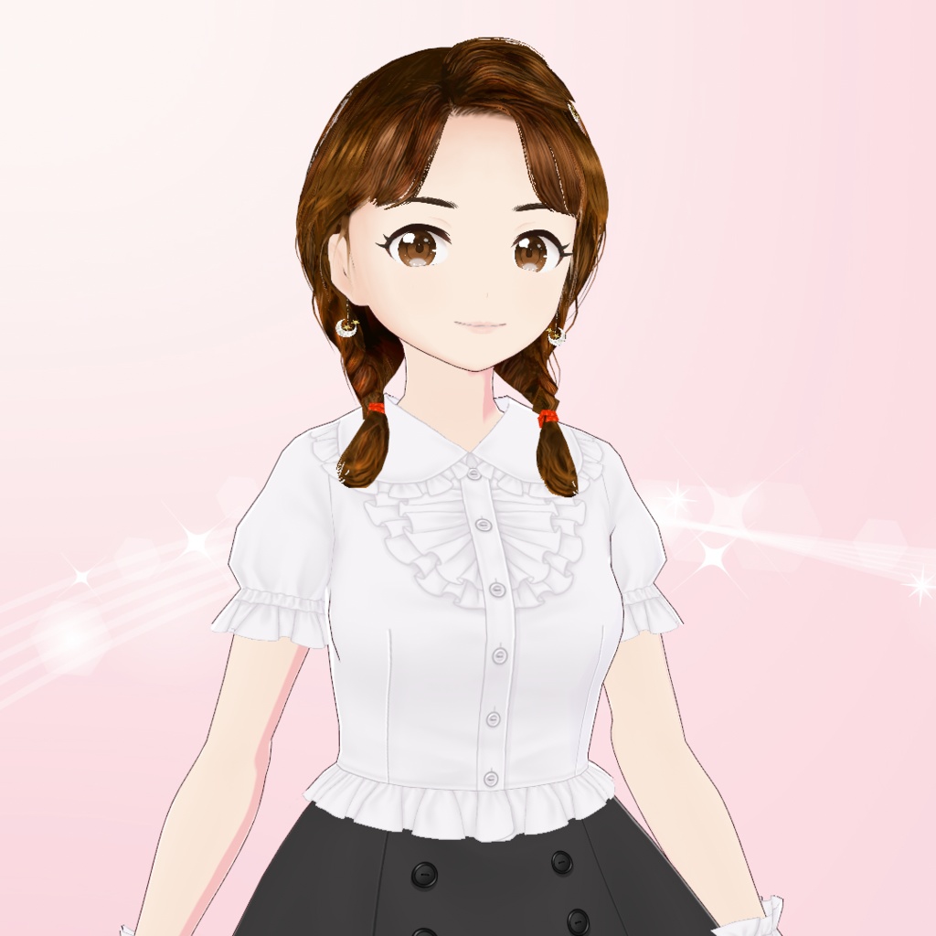 【VRoid】三つ編みおさげ・ヘアメイクセット