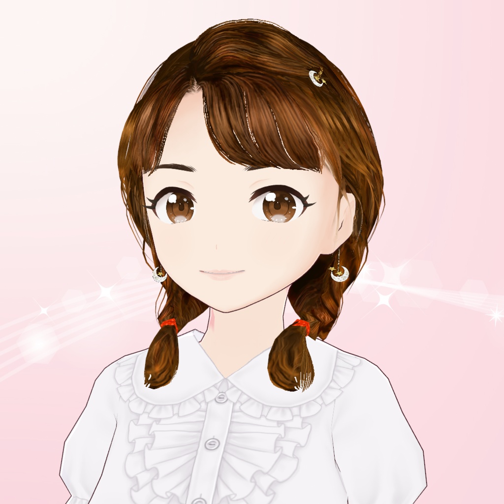 【VRoid】三つ編みおさげ・ヘアメイクセット