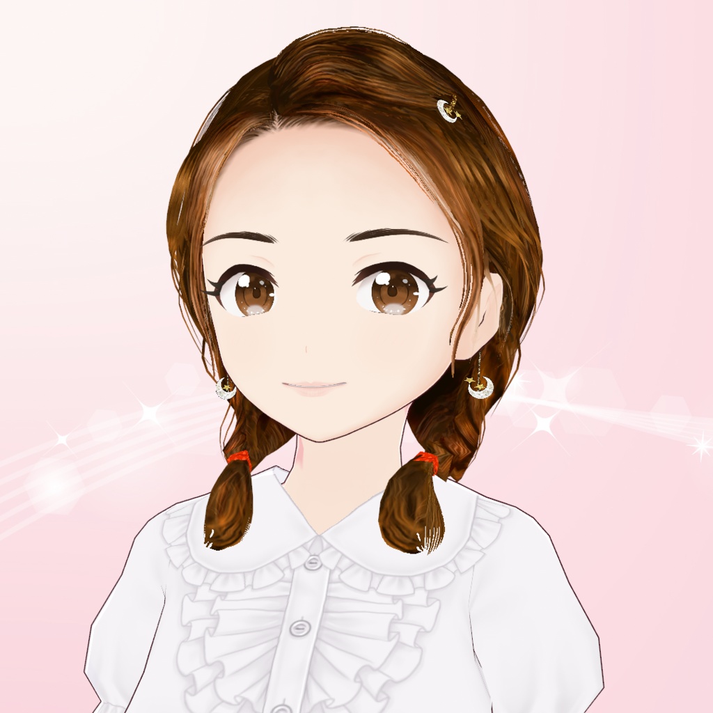 【VRoid】三つ編みおさげ・ヘアメイクセット