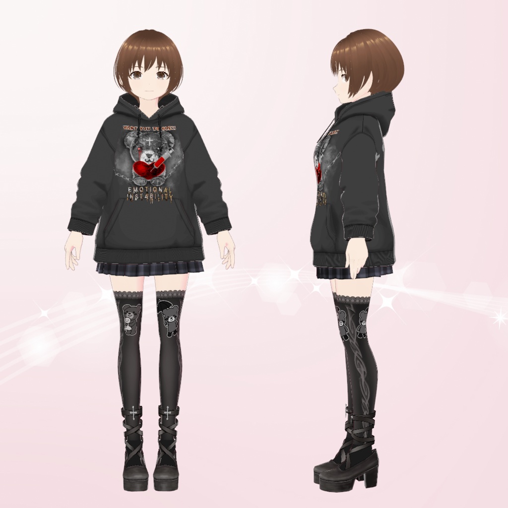 【VRoid】サブカル系病みかわコーデセット Subcultural Sickly Cute Coordinate set