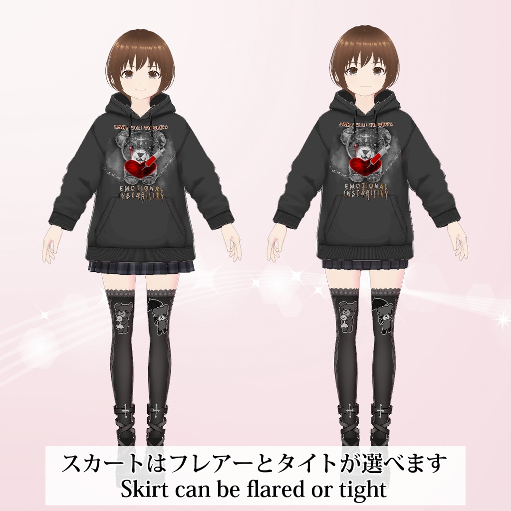 【VRoid】サブカル系病みかわコーデセット Subcultural Sickly Cute Coordinate set