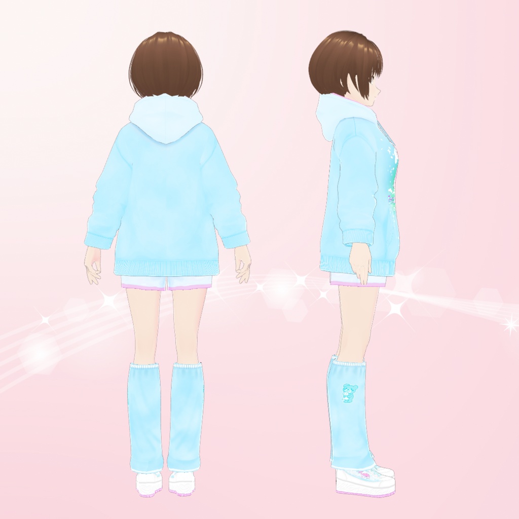 【VRoid】サブカル系水色コーデセット Subcultural Light Blue Coordinate set