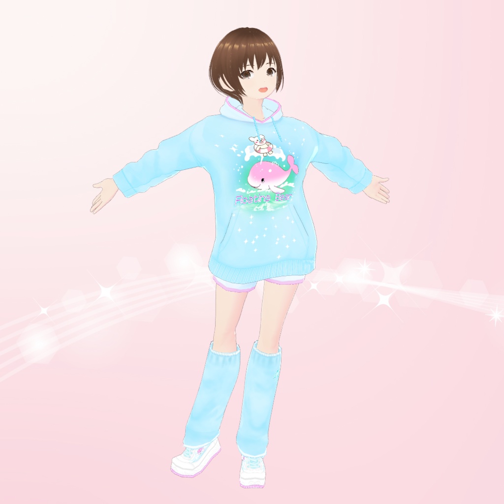 【VRoid】サブカル系水色コーデセット Subcultural Light Blue Coordinate set