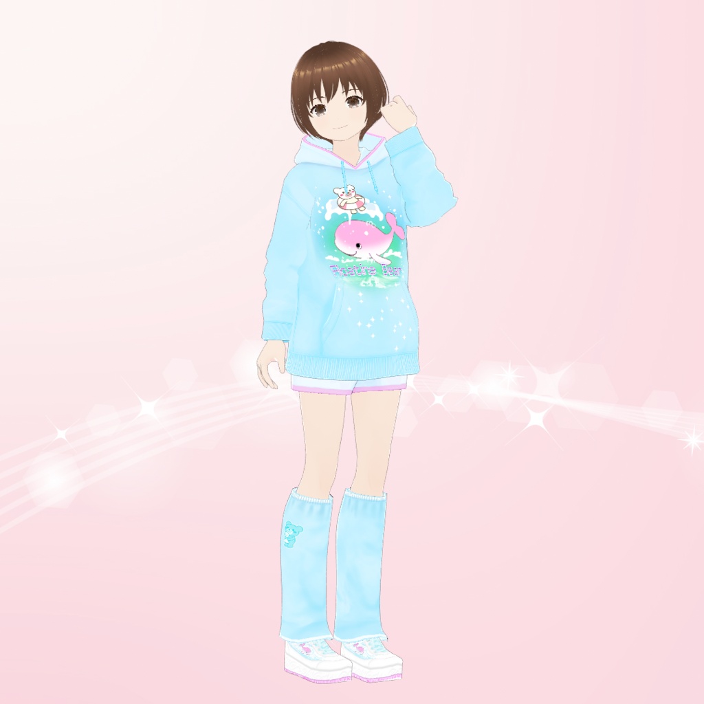 【VRoid】サブカル系水色コーデセット Subcultural Light Blue Coordinate set