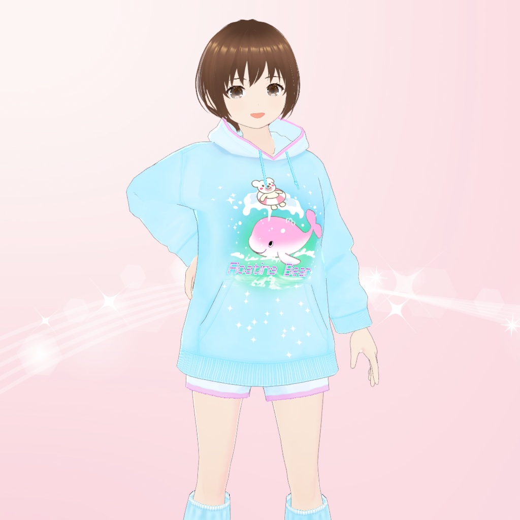 【VRoid】サブカル系水色コーデセット Subcultural Light Blue Coordinate set