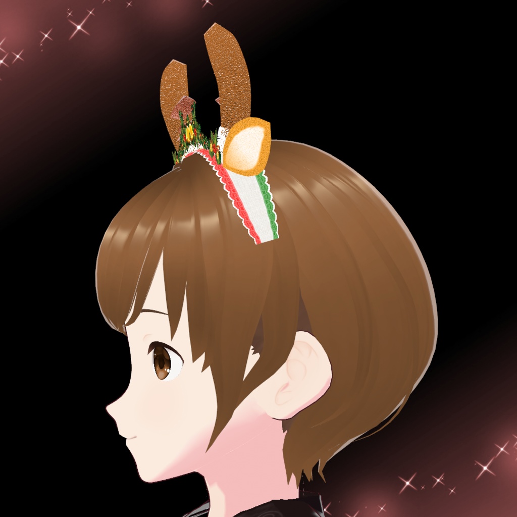 【VRoid】トナカイのカチューシャ (Reindeer catsuit)
