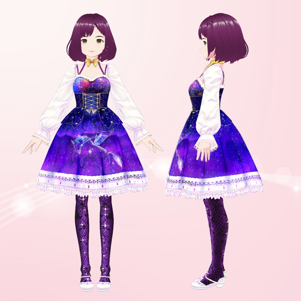 【VRoid】星空のファンタジードレス